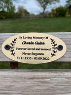 Gold and Silver Bench Memorial Plaque - Laurel Circle