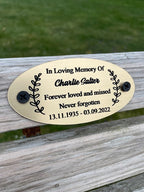 Gold and Silver Bench Memorial Plaque - Laurel Circle