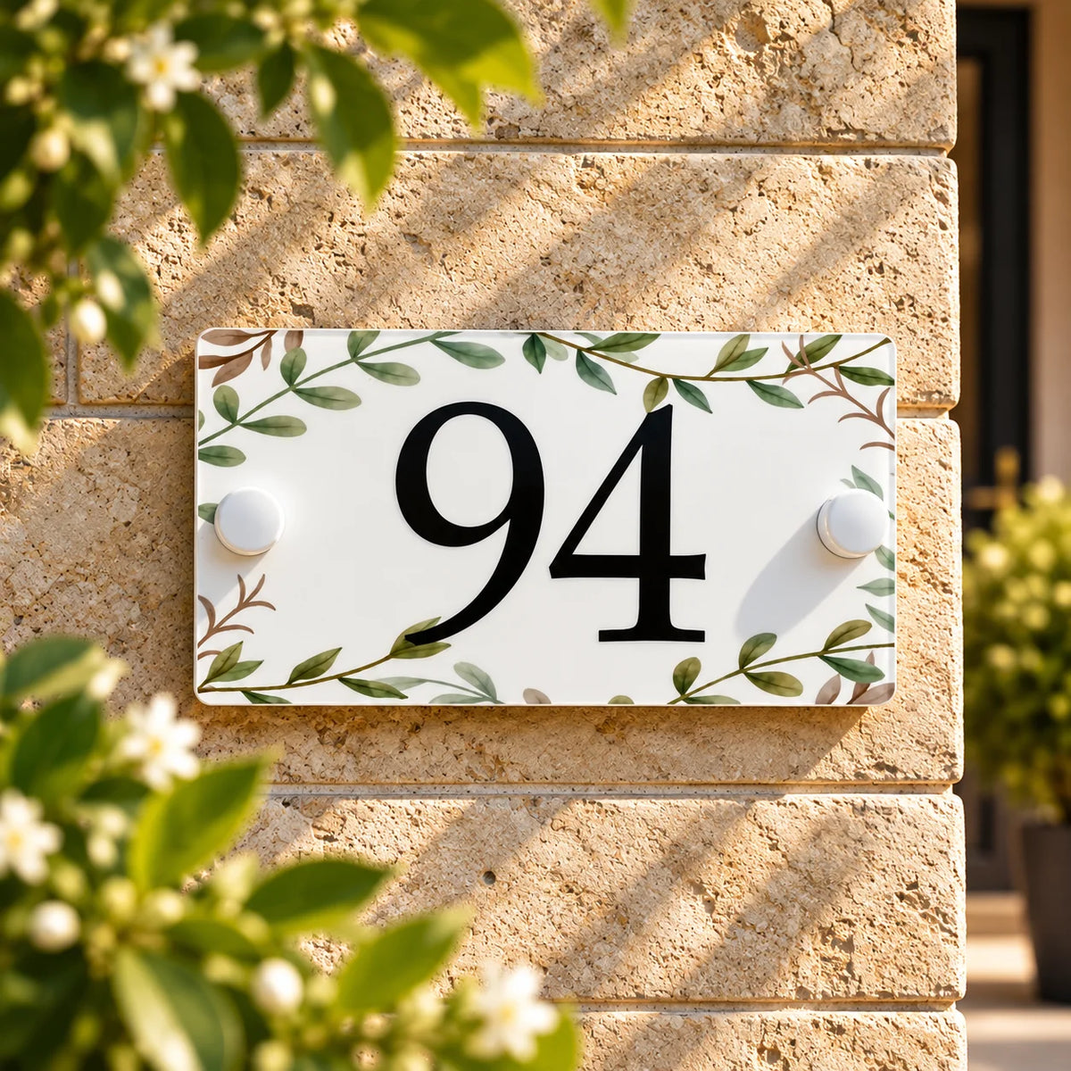 Acrylic house sign leaf small