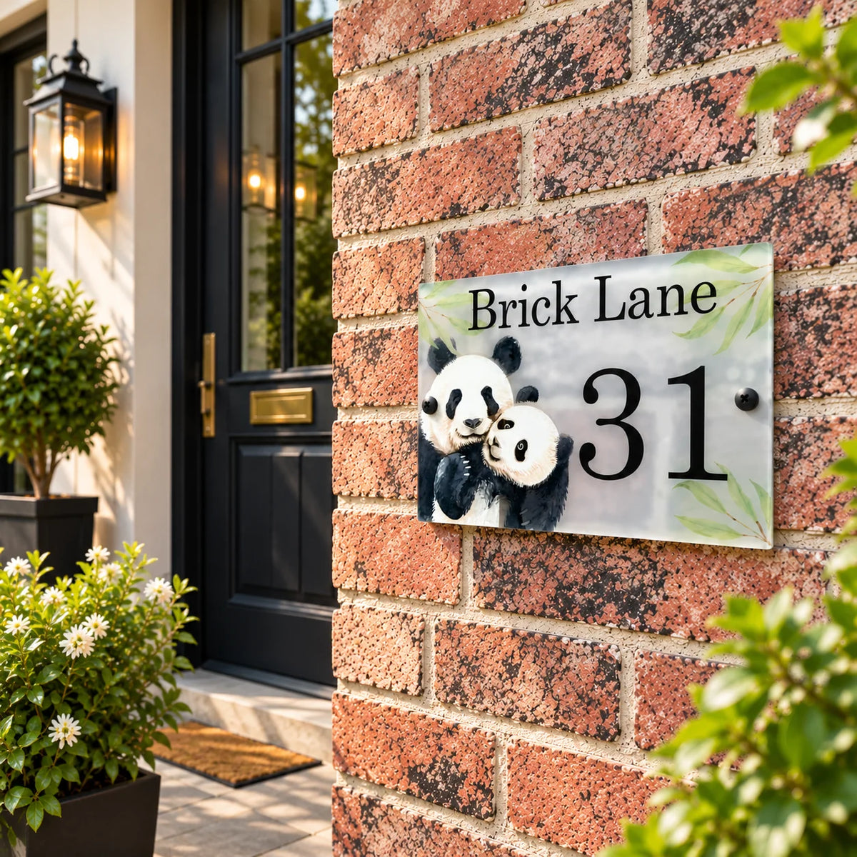 Panda acrylic house sign