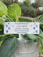 Acrylic Butterfly plant pot memorial plaque