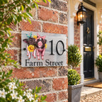 Floral pig acrylic house sign