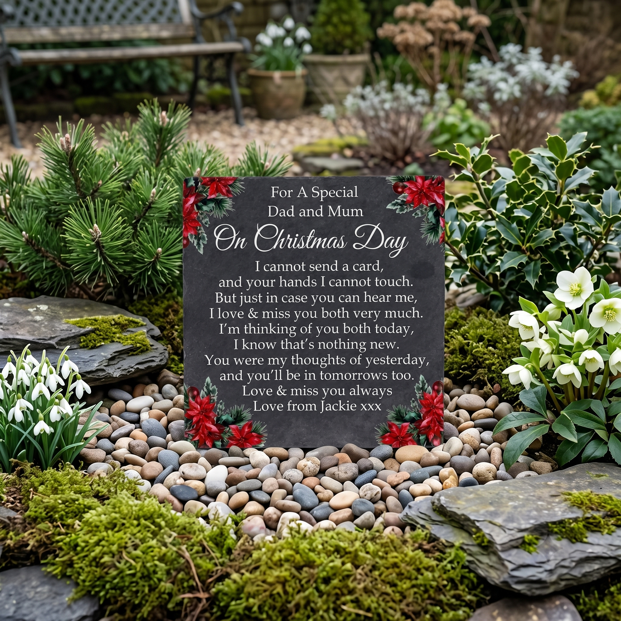 Christmas memorial plaque