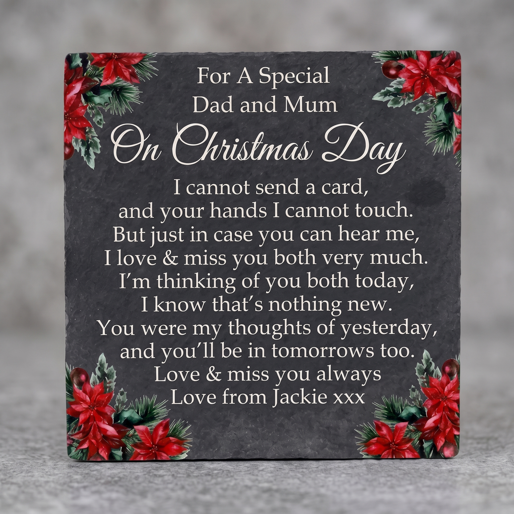 Christmas memorial plaque