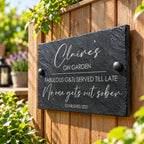 Garden gin slate sign