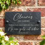 Garden gin slate sign