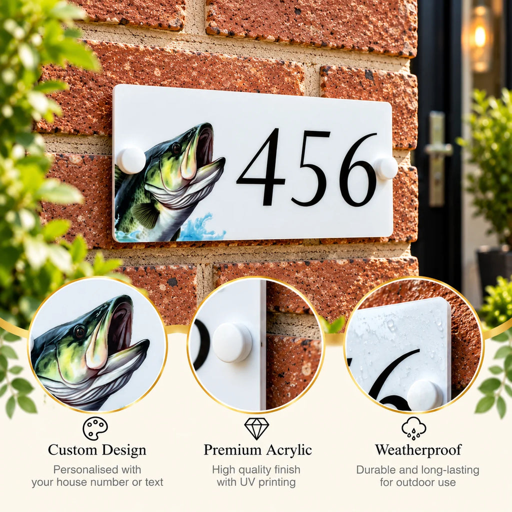 Acrylic house sign fish small