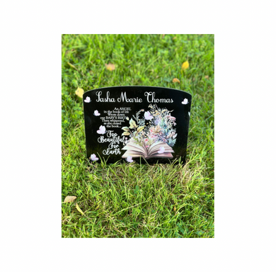 Floral book of life temporary headstone