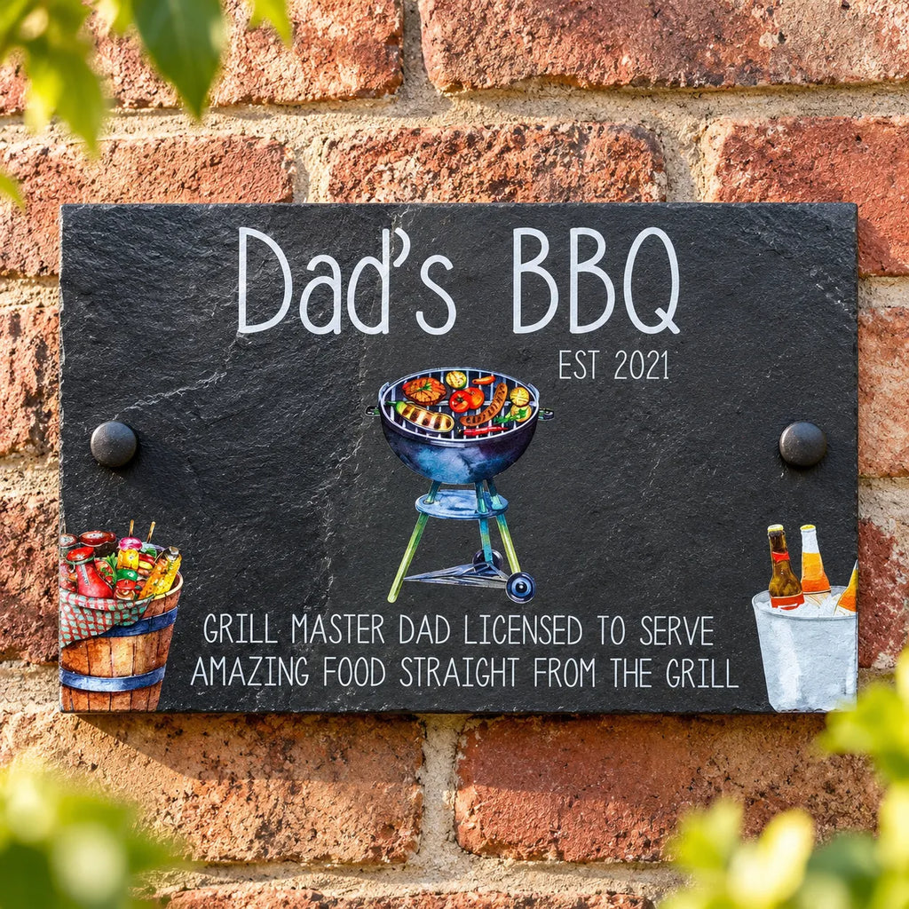 Garden BBQ slate sign