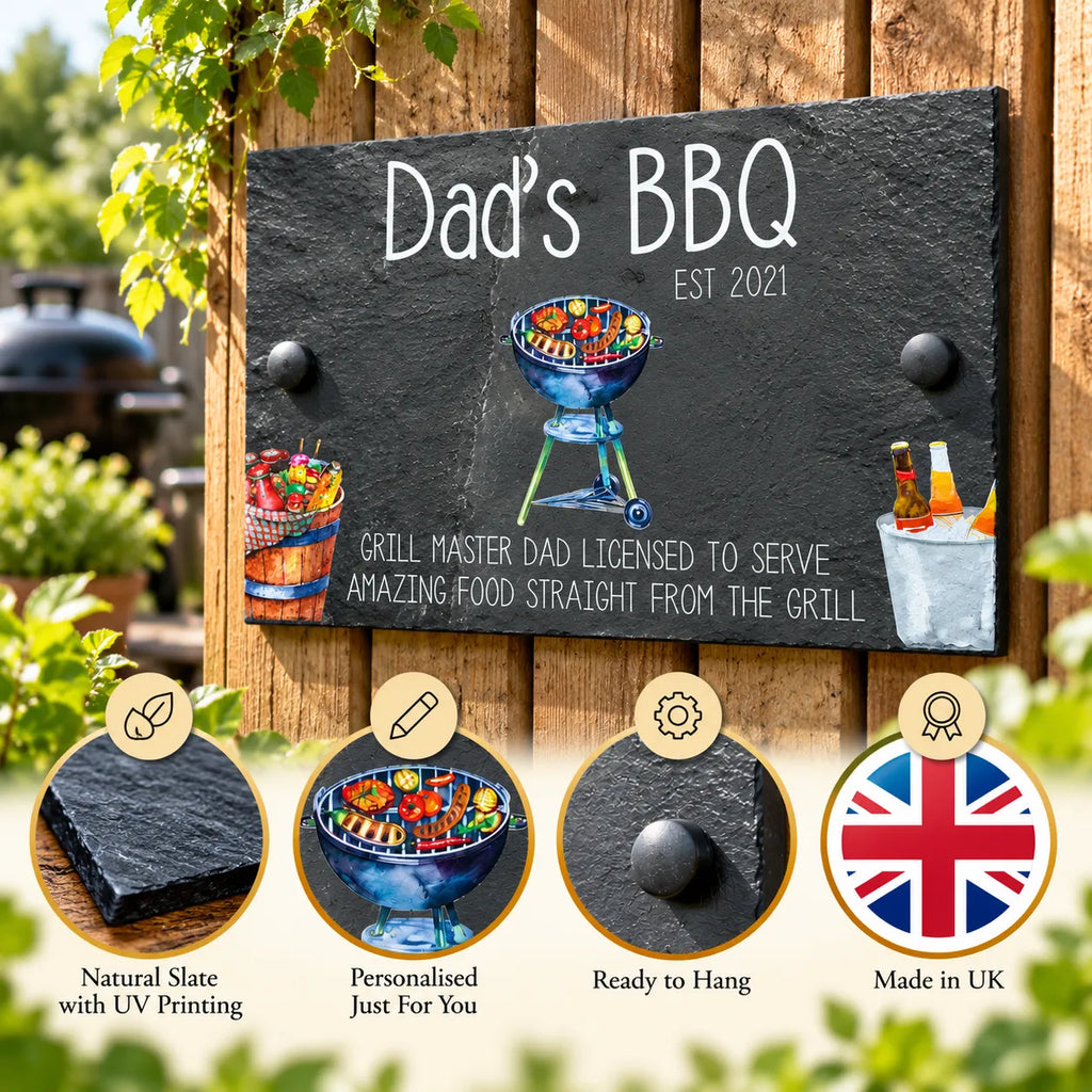 Garden BBQ slate sign