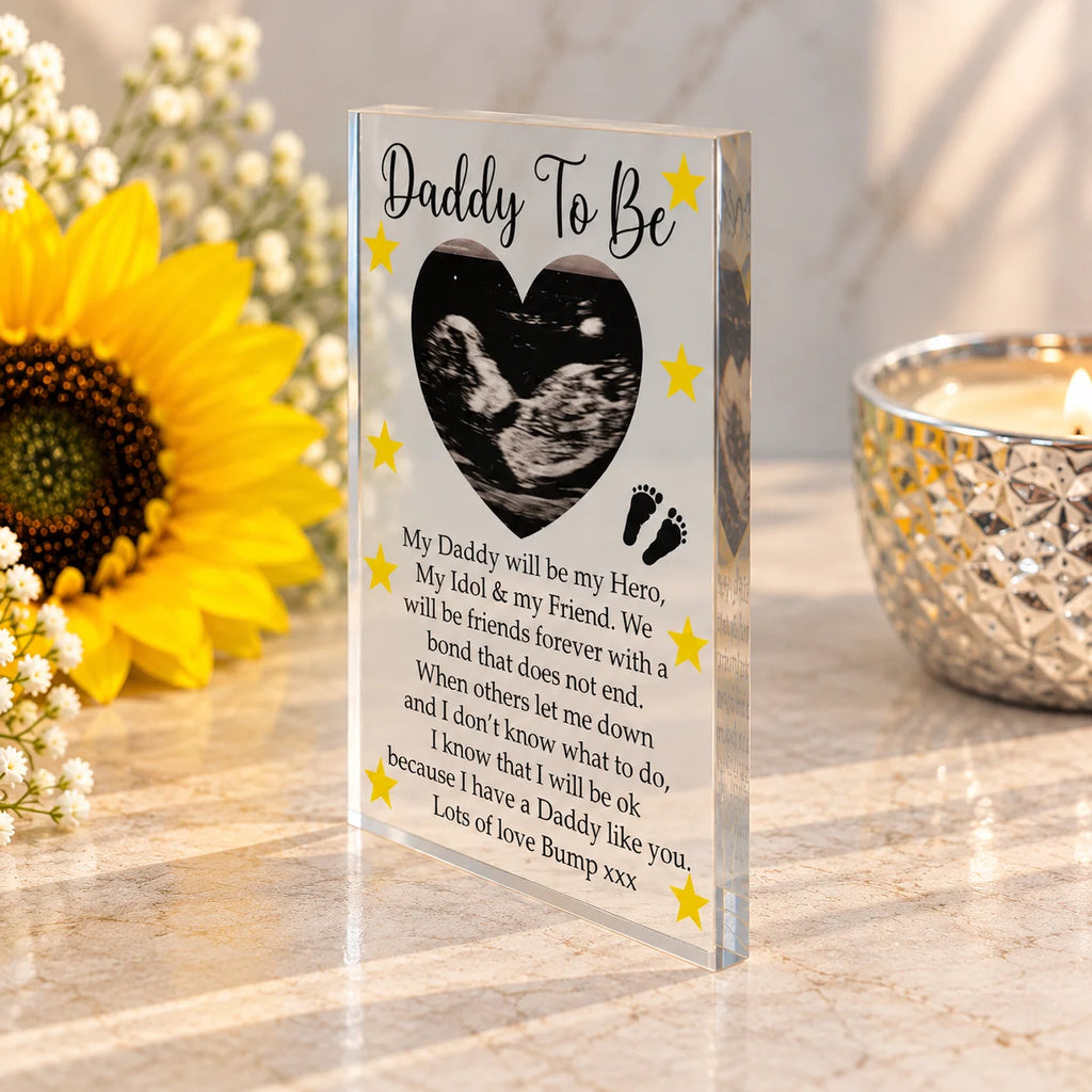 Daddy to be Baby scan acrylic block