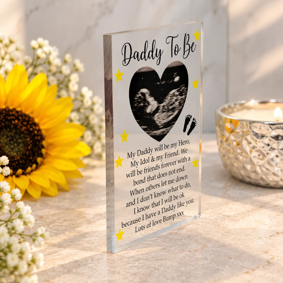 Daddy to be Baby scan acrylic block