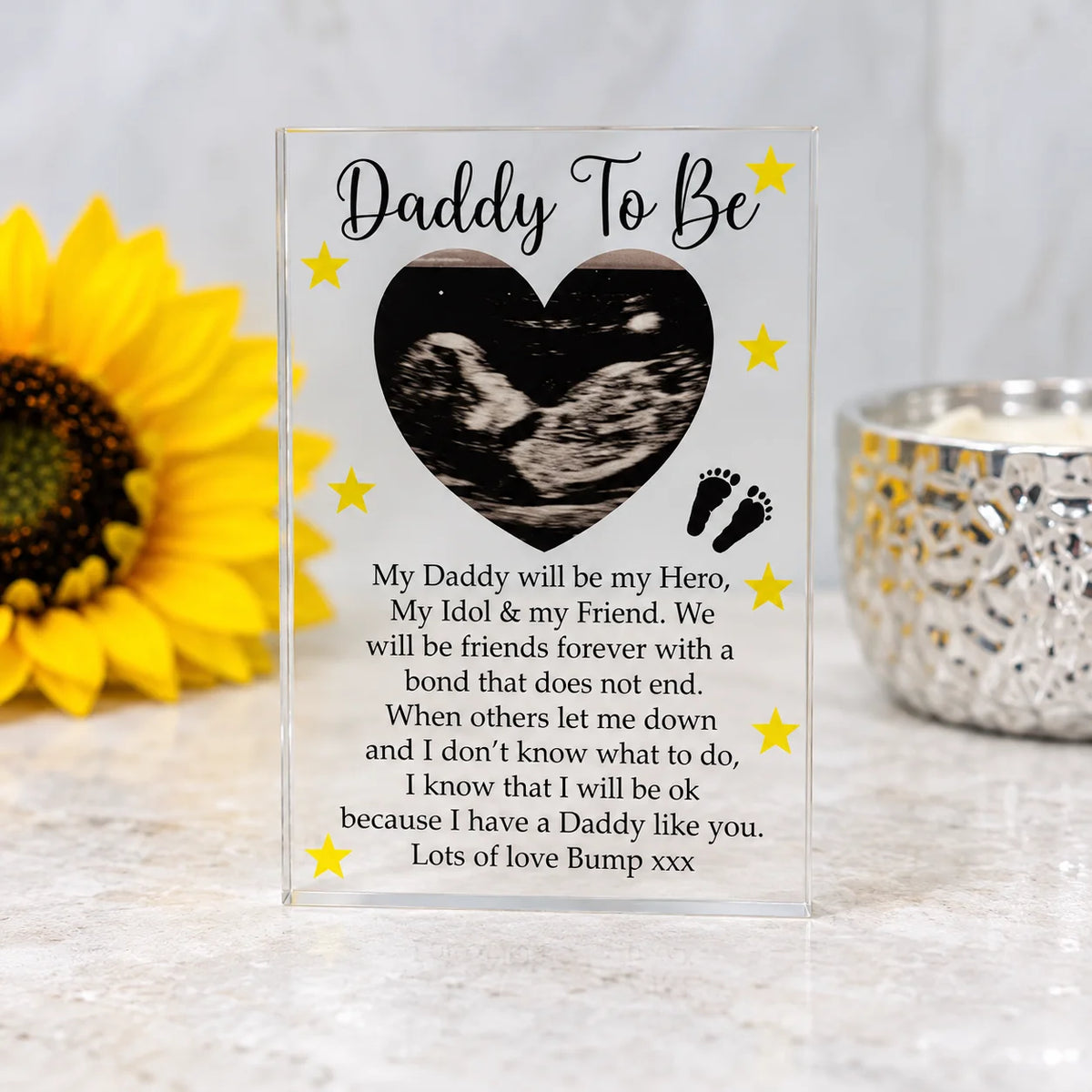 Daddy to be Baby scan acrylic block
