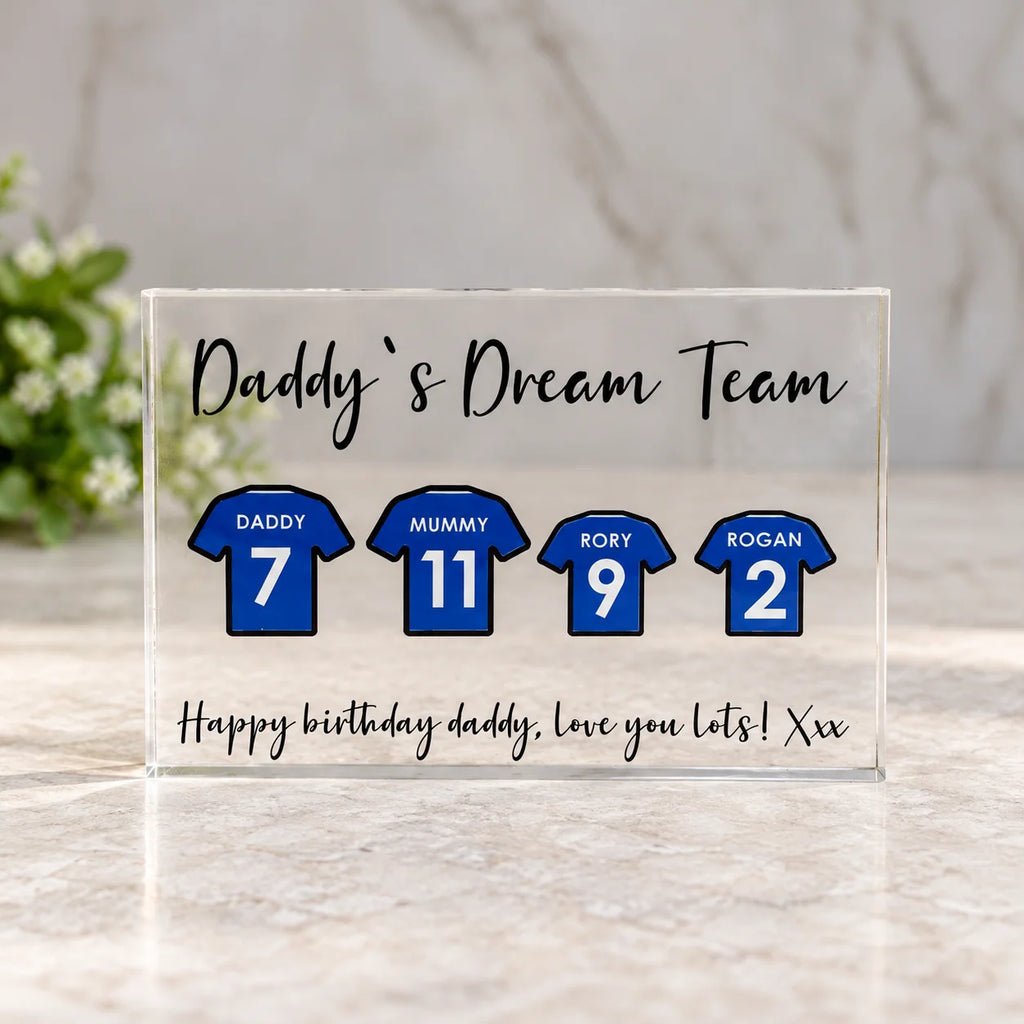 Football shirt acrylic block