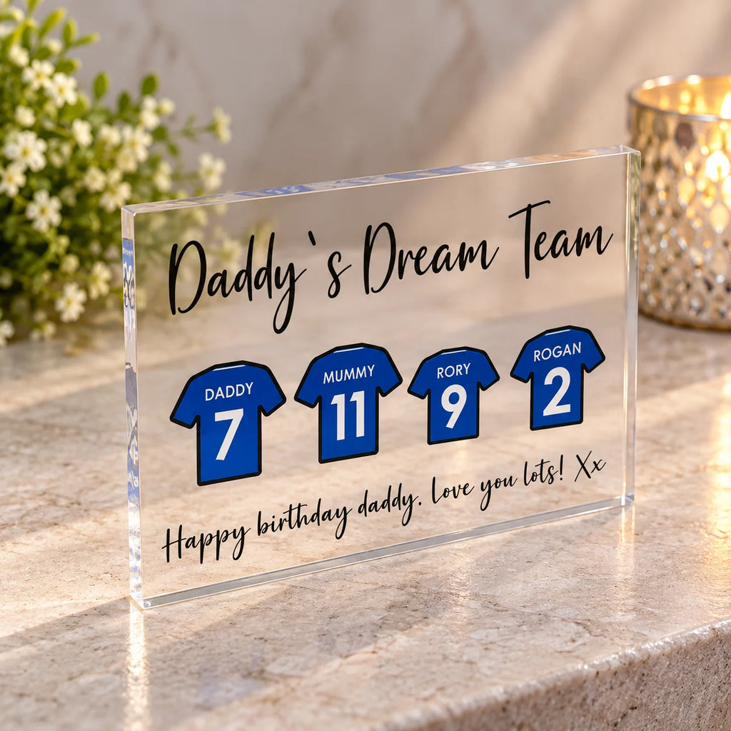 Football shirt acrylic block