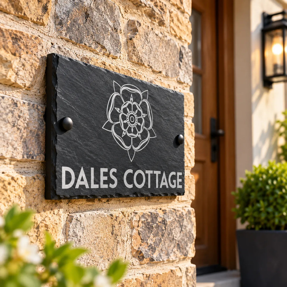 Yorkshire Rose slate house sign