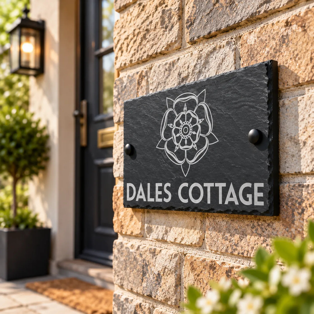 Yorkshire Rose slate house sign