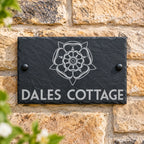 Yorkshire Rose slate house sign