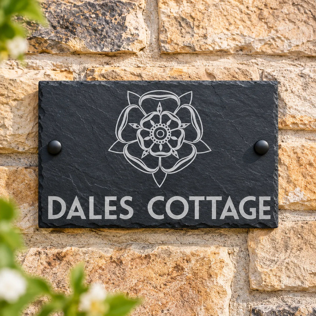 Yorkshire Rose slate house sign