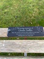 Acrylic bench black dandelion memorial plaque