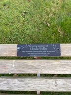Acrylic bench black dandelion memorial plaque