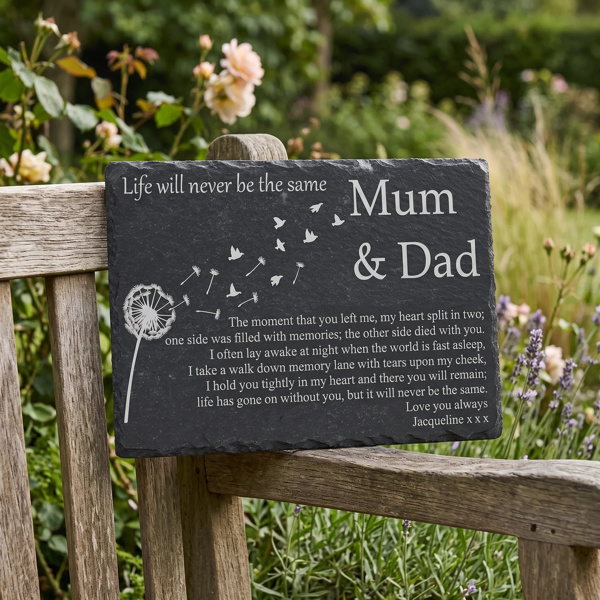 Dandelion memorial plaque