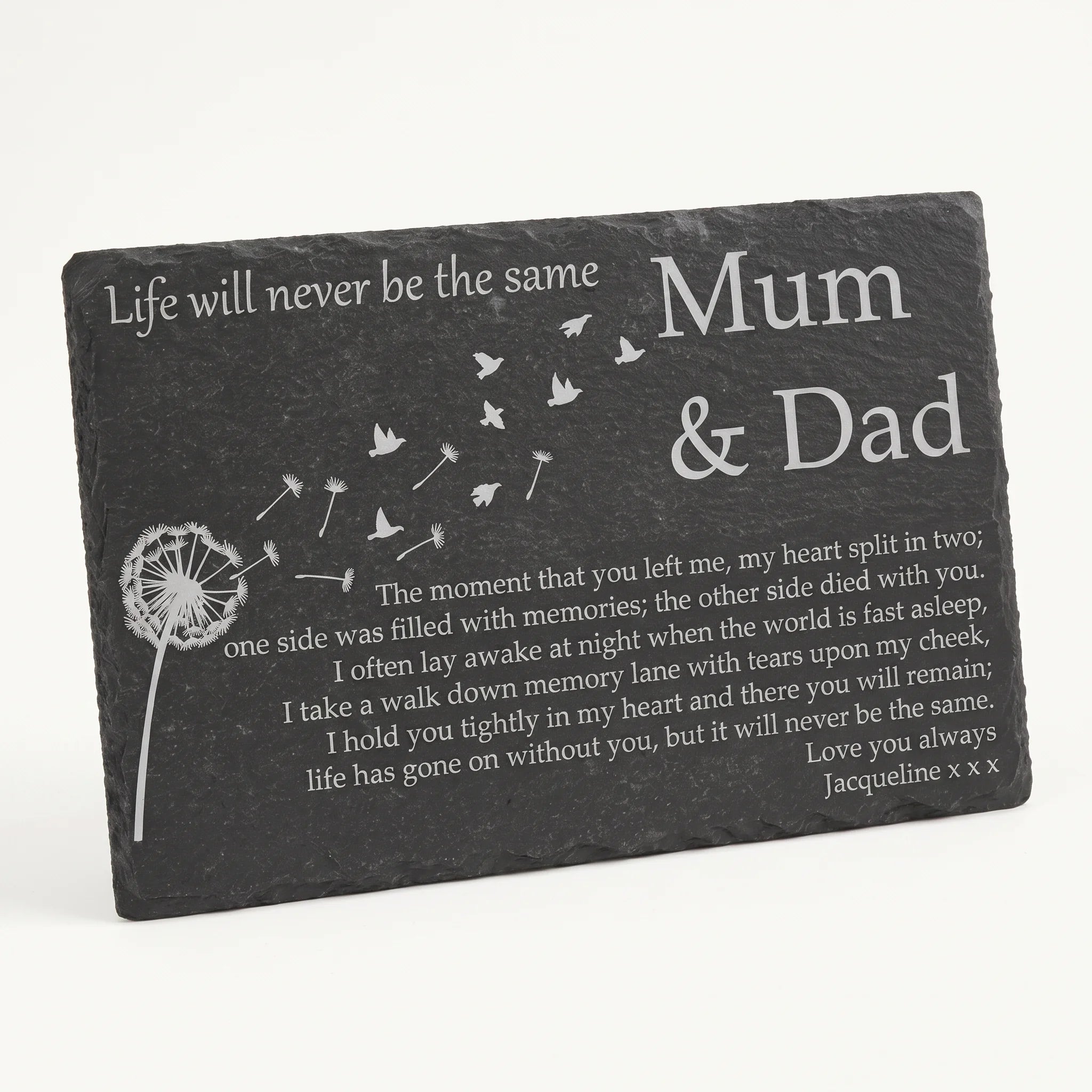 Dandelion memorial plaque