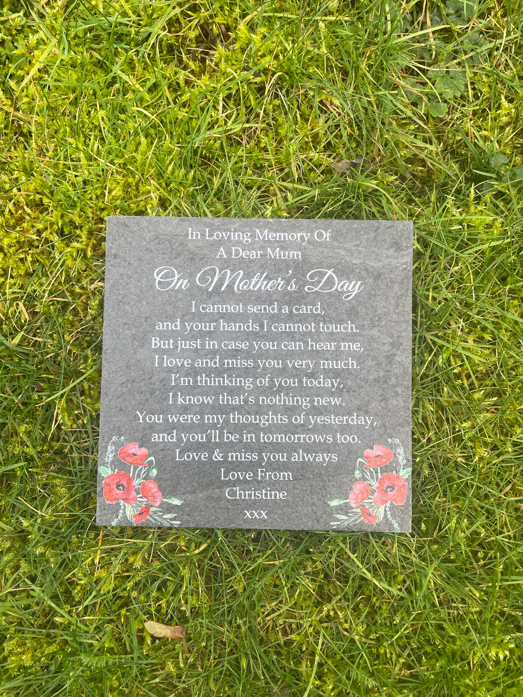 Mother’s Day memorial plaque Poppy
