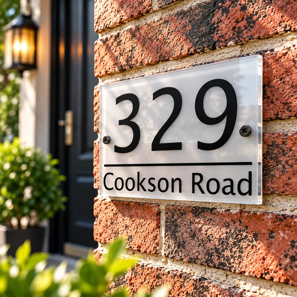 Plain divider acrylic house sign