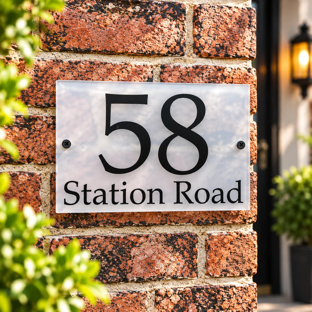 Plain acrylic house sign