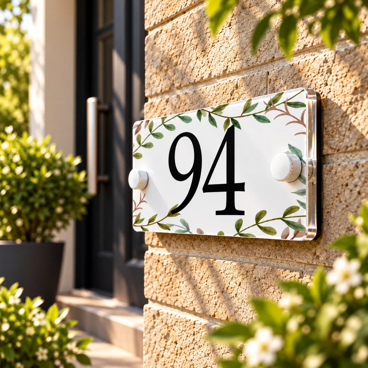 Acrylic house sign leaf small