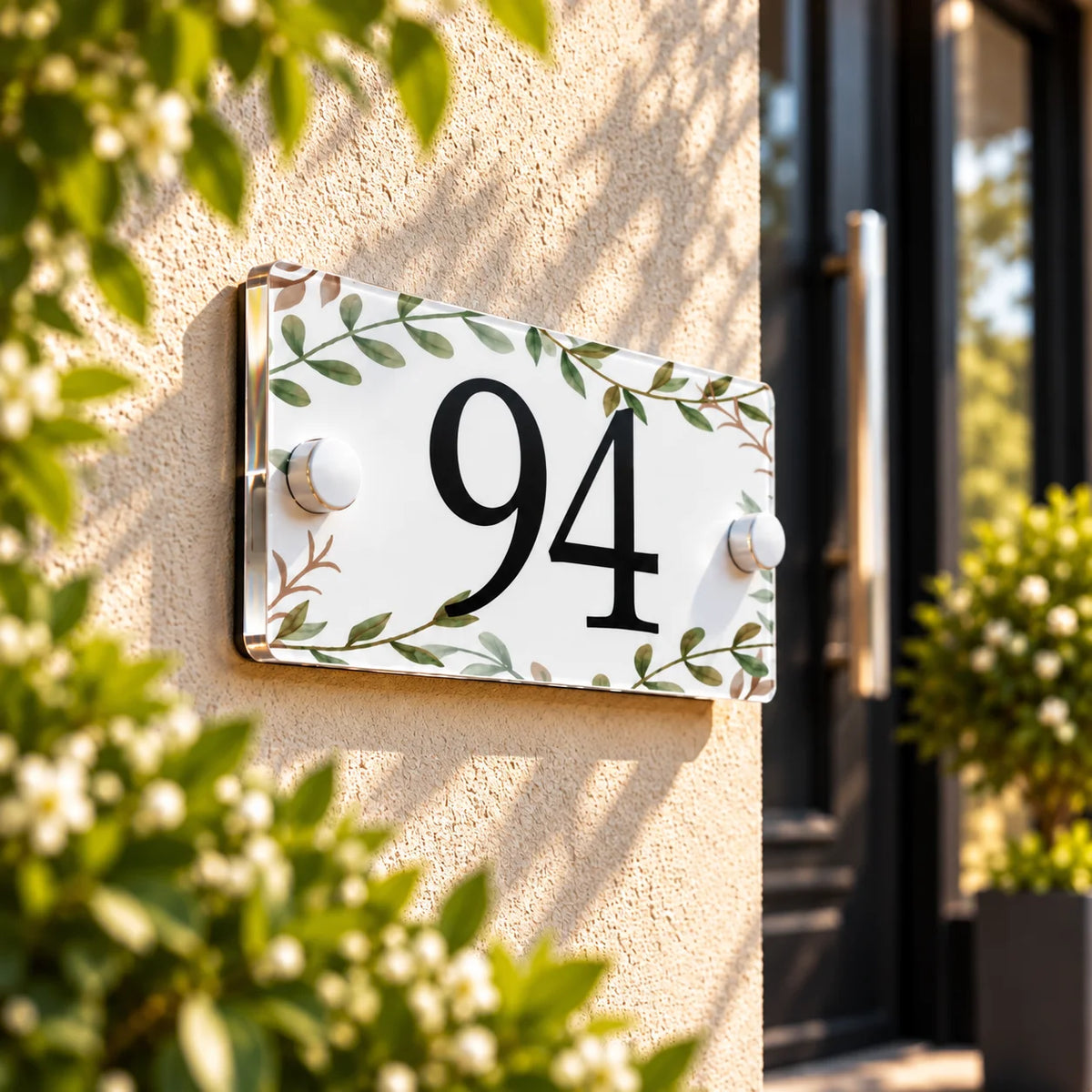 Acrylic house sign leaf small