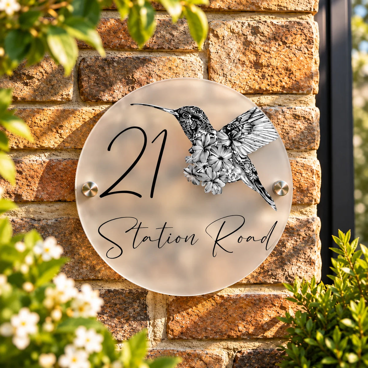 Hummingbird acrylic house sign