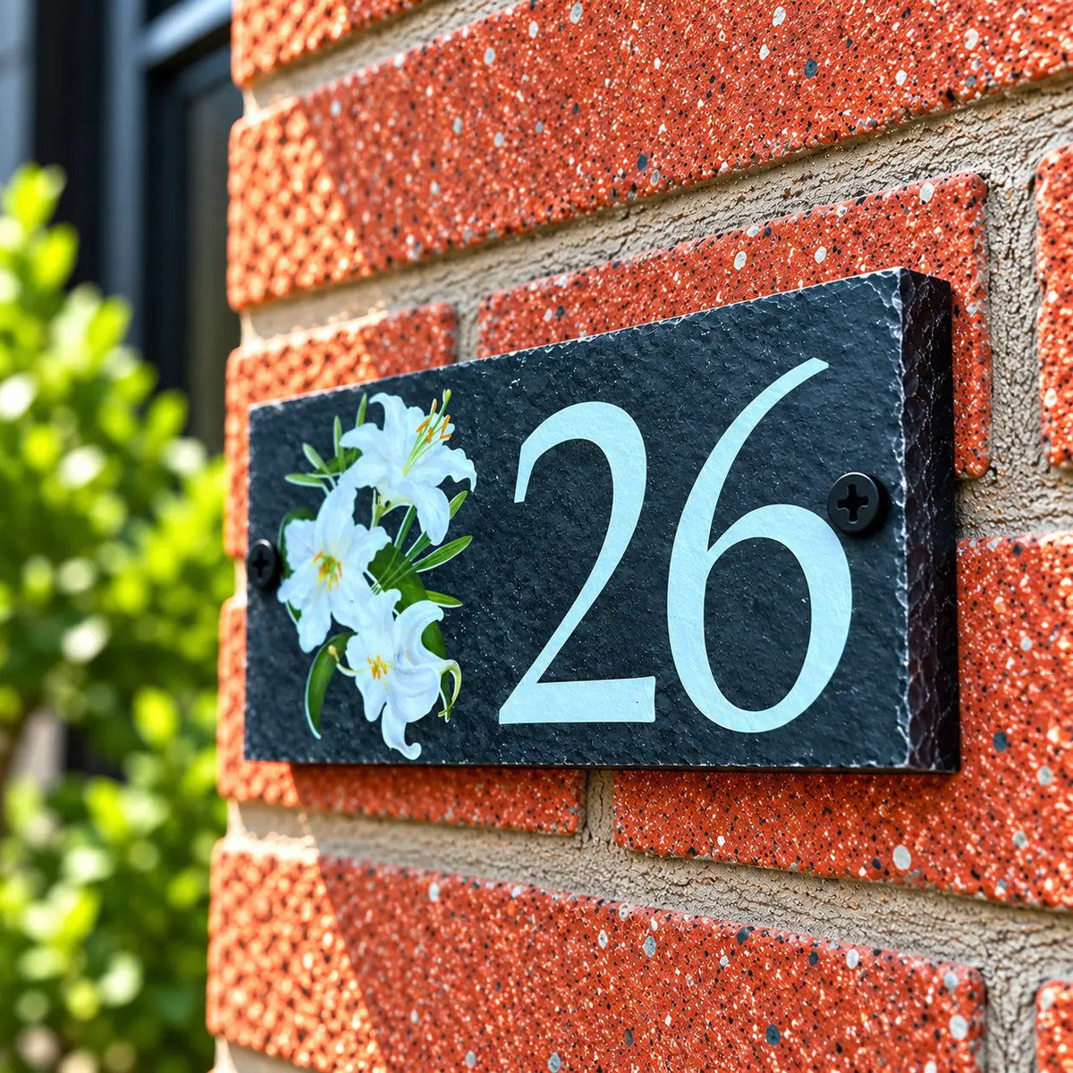 Number slate house sign lilly small