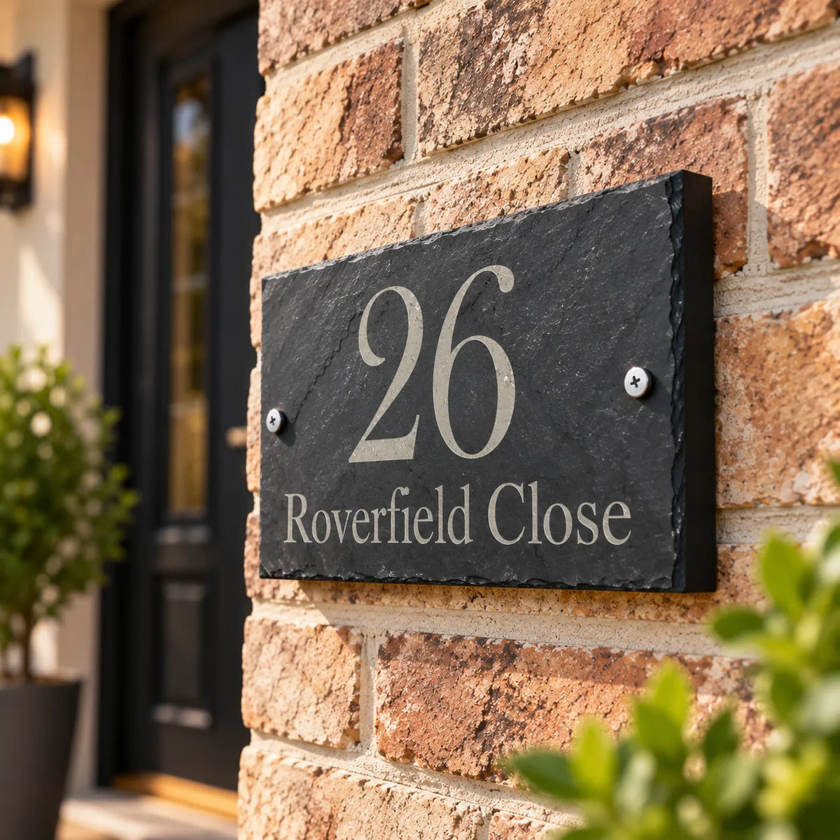 Plain slate house sign