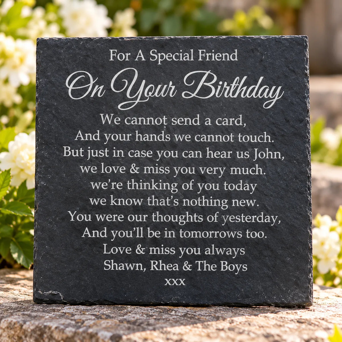 Birthday memorial plaque