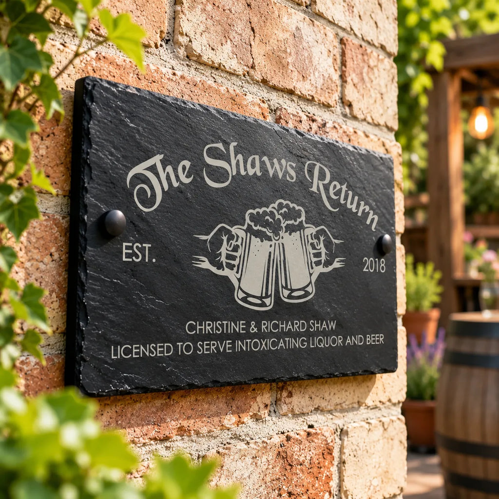 Garden beer slate sign