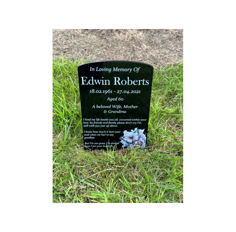 Butterfly temporary headstone