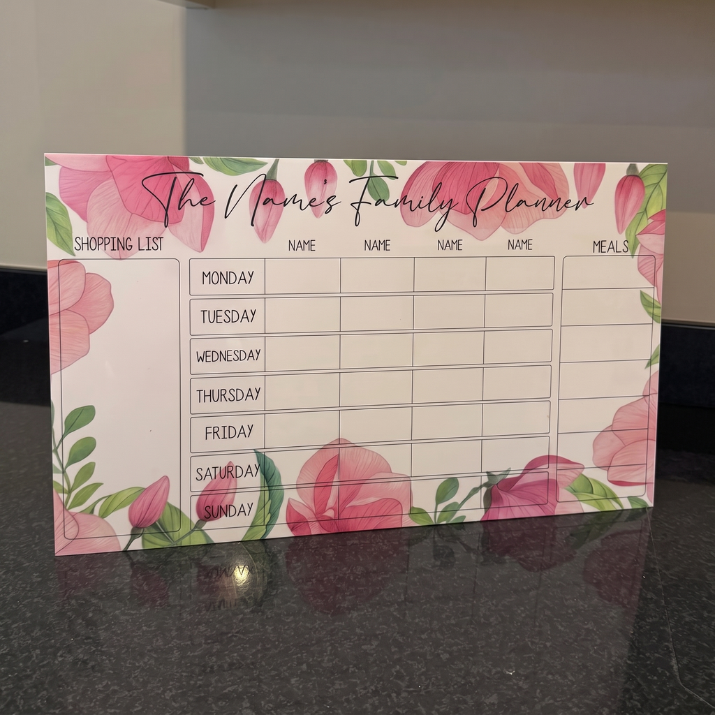 Family weekly planner Pink