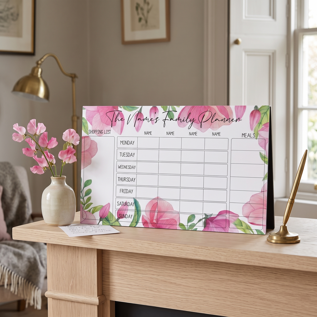 Family weekly planner Pink
