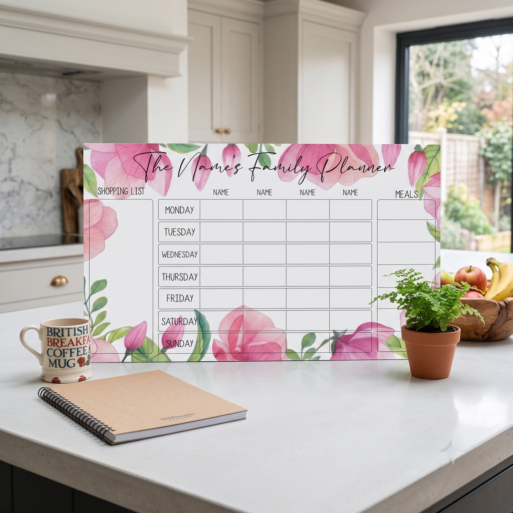 Family weekly planner Pink