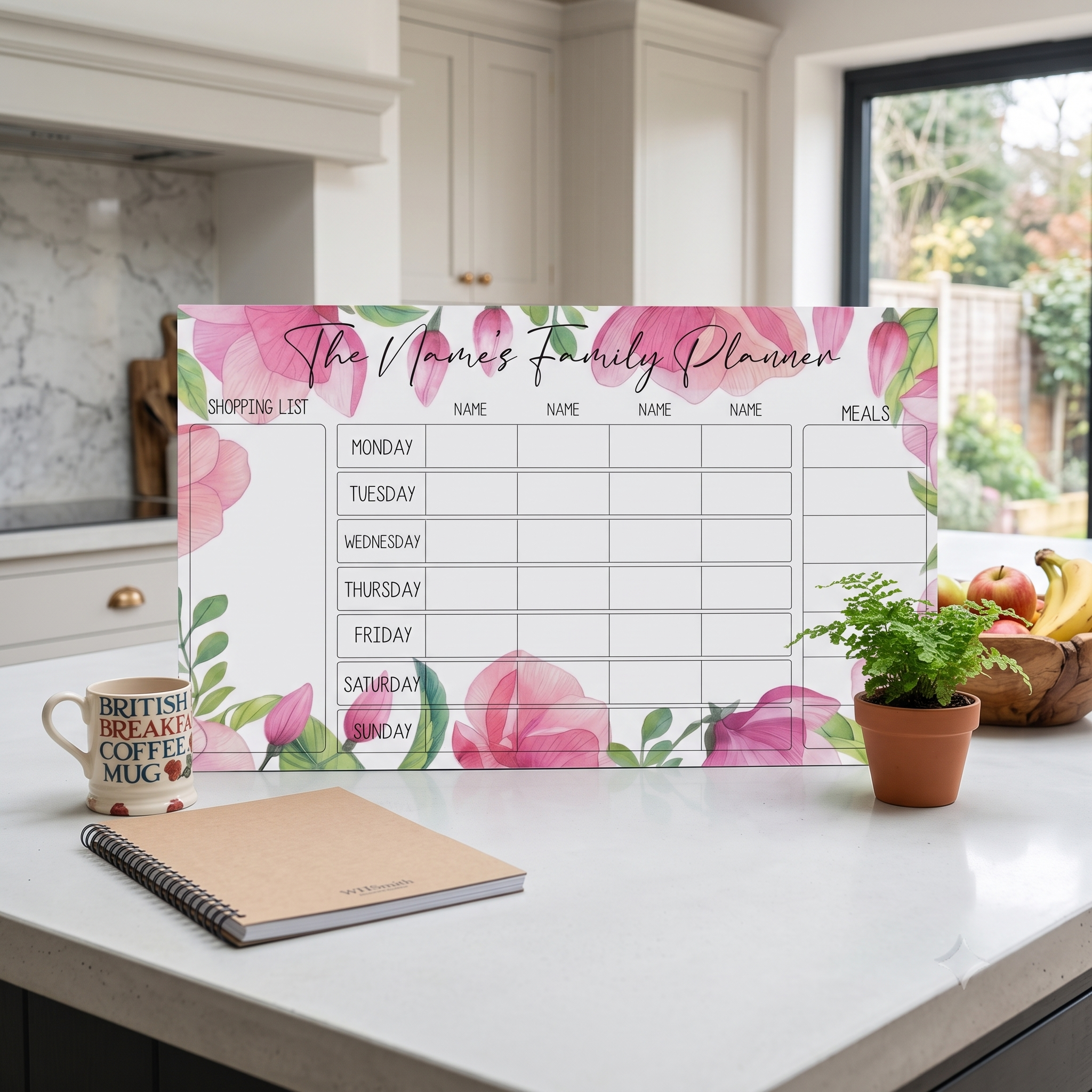 Family weekly planner Pink