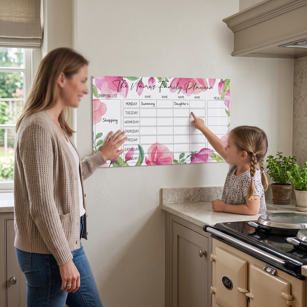 Family weekly planner Pink