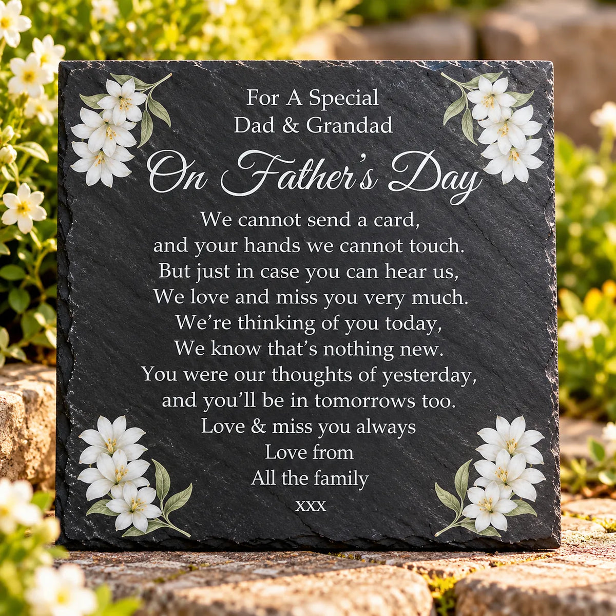 Father’s Day memorial slate plaque 1