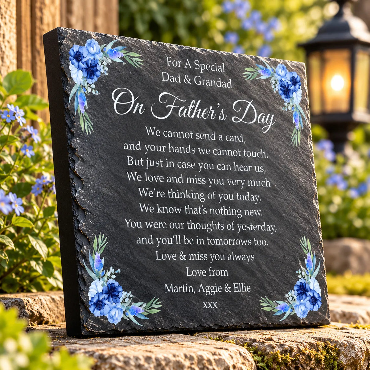 Father’s Day memorial slate plaque