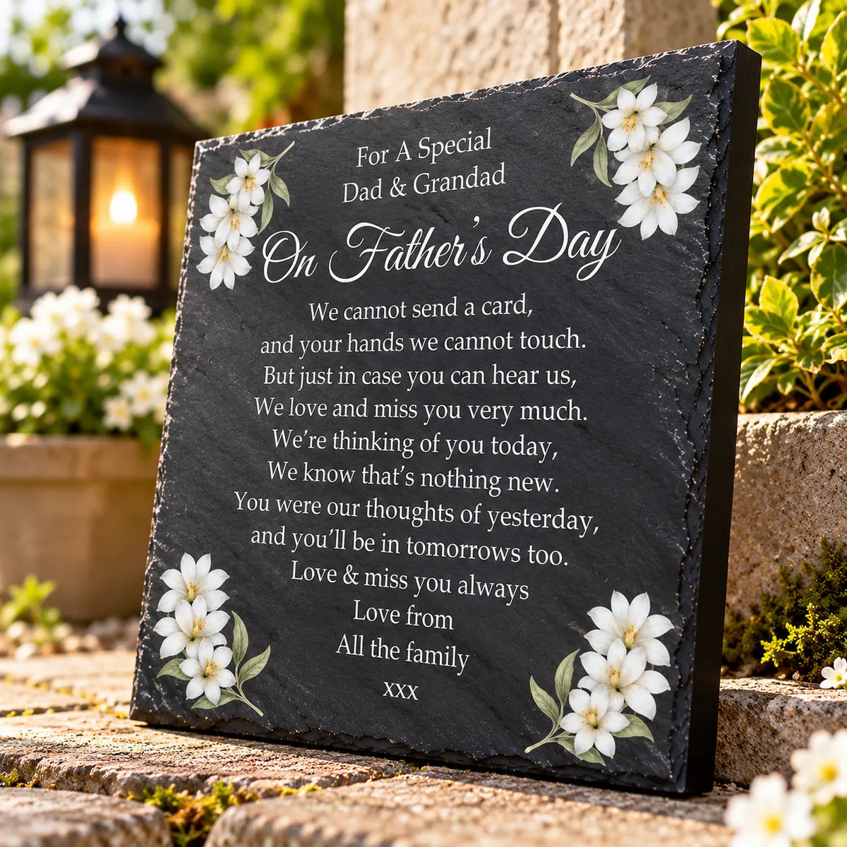 Father’s Day memorial slate plaque 1