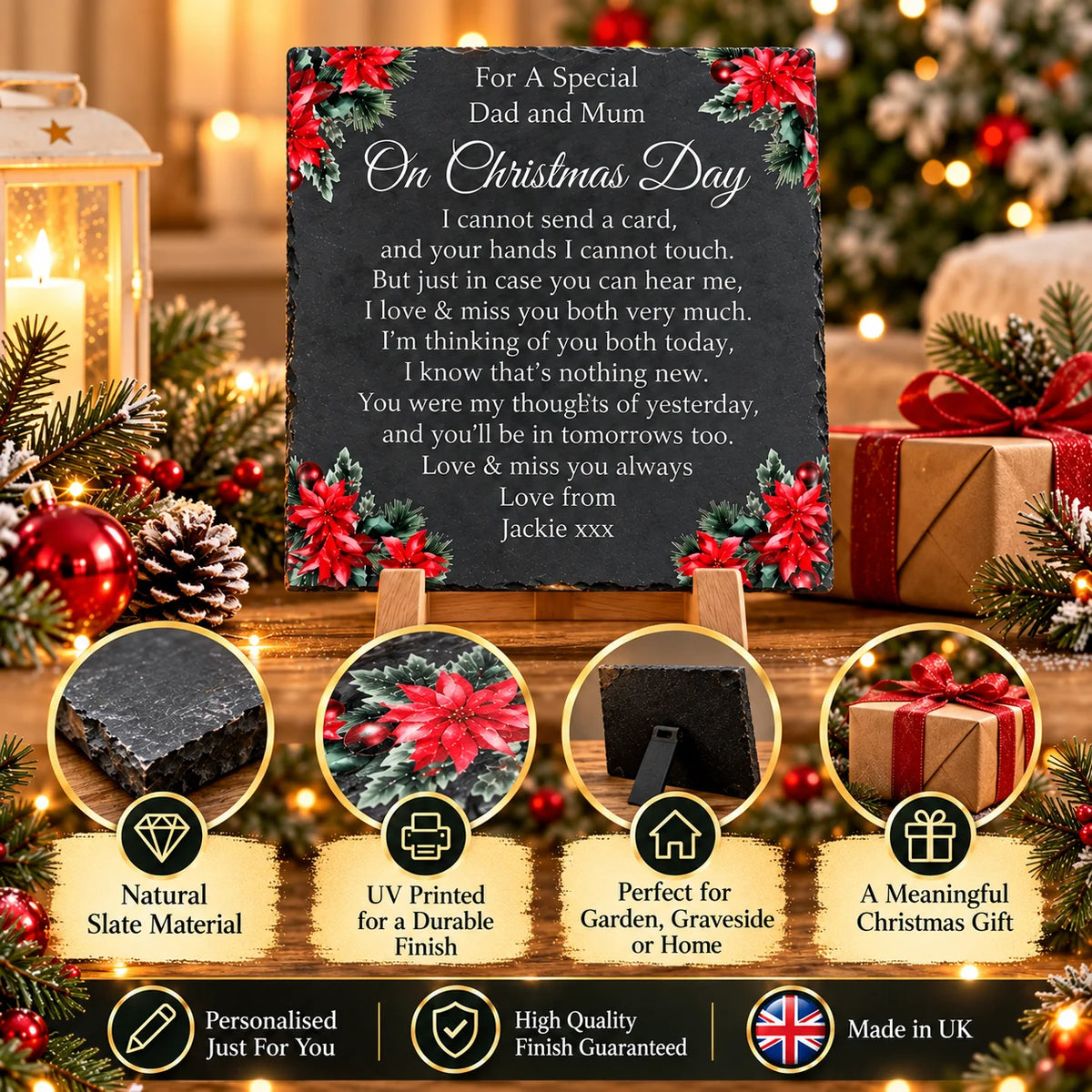 Christmas memorial plaque
