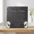 Floral Birthday memorial plaque