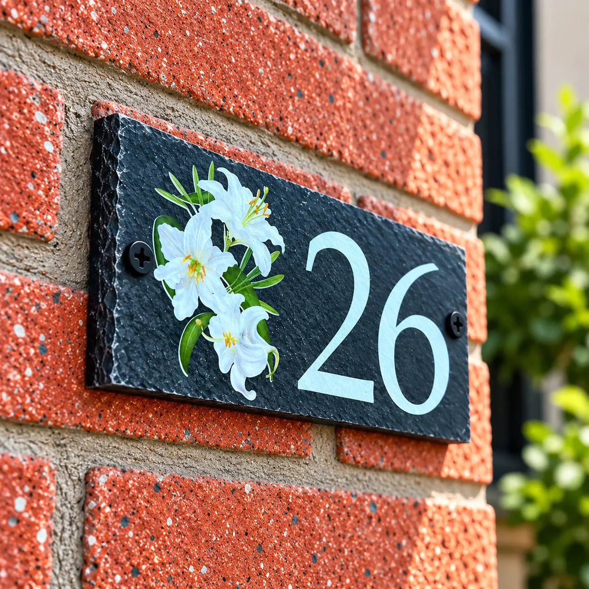 Number slate house sign lilly small