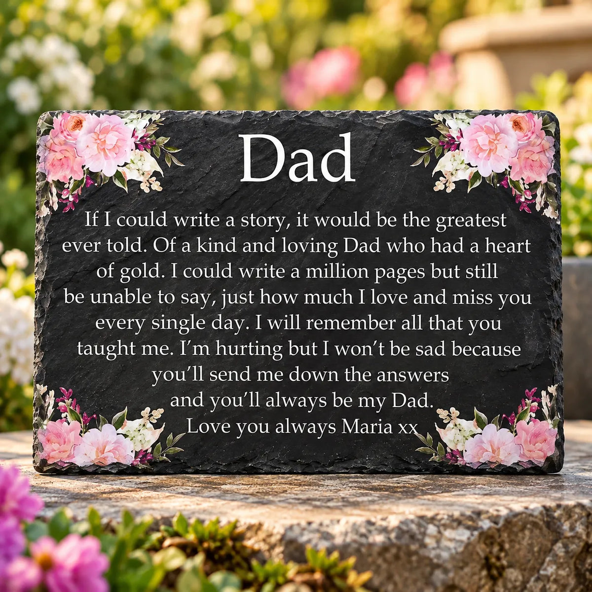 Floral memorial plaque